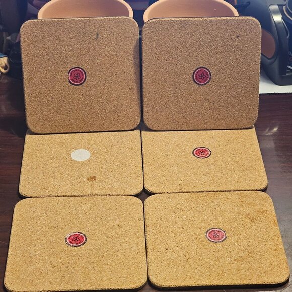 Set Of 6 Pimpernel Coasters "Country Rabbit" 4" x 4"  Bunnies in Berry Patch - Picture 4 of 6